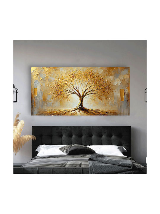 Canvas Painting Gold Touch Tree 150x70 Cm