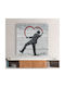 Gemälde Segeltuch Love Around World 80x80 cm