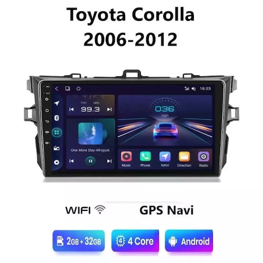 Auto-Audiosystem für Toyota Korolla 2006-2012 mit Touchscreen 9" Bluetooth USB Eingebautes Wi-Fi GPS Android Auto