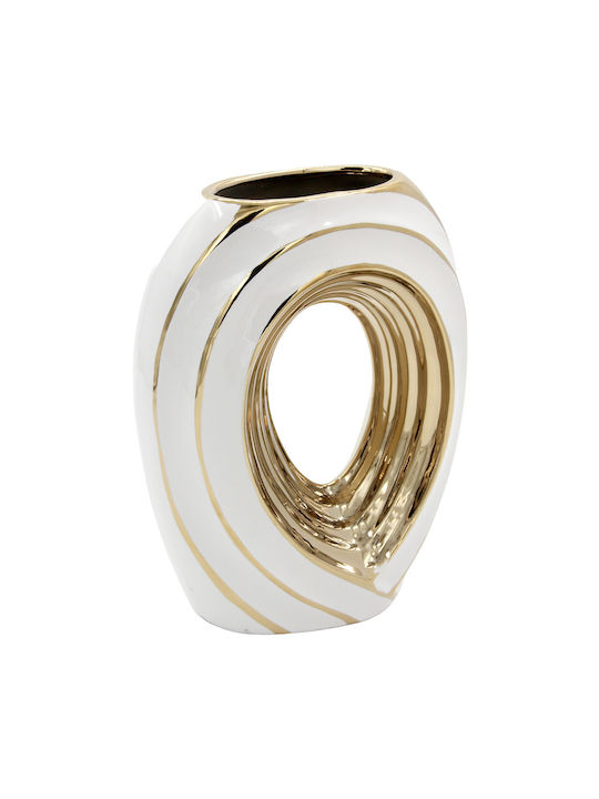 Keskor Decorative Vase White 17x7x22cm