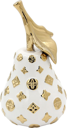 Ceramic Decorative Pear Diameter 14x26cm From White Gold Keskor 78754