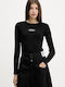 Women's Blouse Cotton Long Sleeve Black