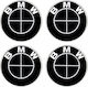 Chromium Rim Stickers Total Black BMW 56mm 4pcs
