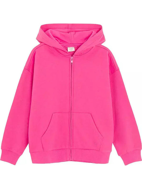 Kids Cardigan Cotton with Hood Fuchsia, Pink