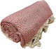 Bangs Red Beach Towel with Fringes 180x85cm