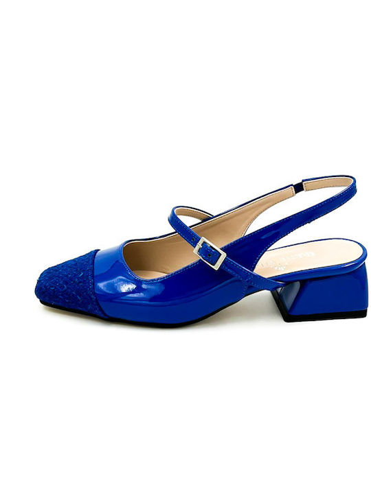 Pumps mit Chunky flachem Absatz Blau