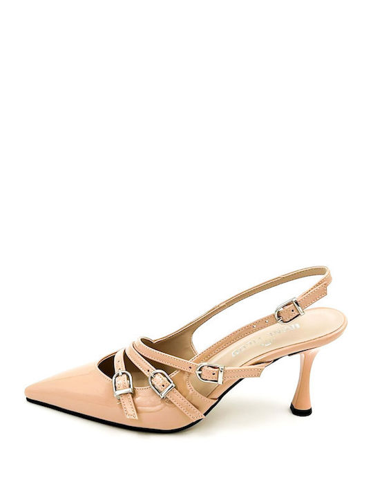 Pumps mit Stiletto-Absatz & Riemchen Beige