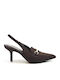 Brown Heels Slingback Buckle