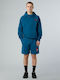 Raglan Box Sweatshirt With Hood Mineral Ink Tnf Red