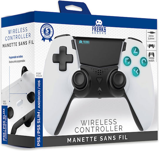 Freaks and Geeks Ασύρματο Gamepad για PS5 Λευκό