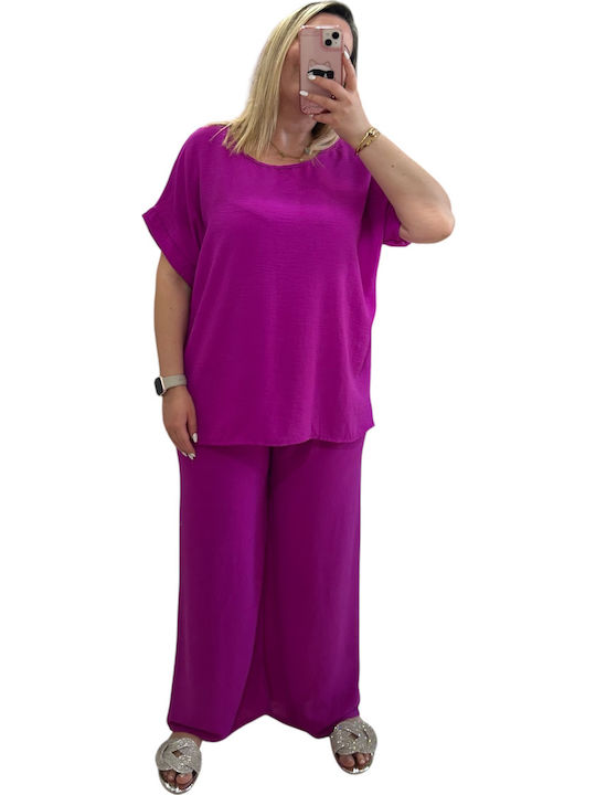 Women's Magenta Set with Pants with Elastic