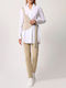 Women's Capri Chino Trousers Ecru