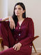 Vamp Καλοκαιρινό Γυναικείο Σετ Πιτζάμας Red Windsor