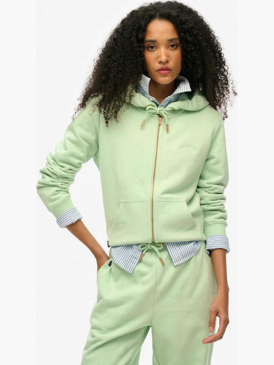 Superdry Women's Sweatshirt Jacket Hooded Green