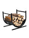Costway Μεταλλικό Ράφι Αποθήκευσης Ξύλων 43x37x39.5cm Μαύρο