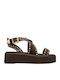 Women's Flat Sandals Flatforms in Brown Color