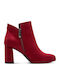 Women's Ankle Boots with High Heel Red