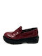 Лачени Дамски Loafers в Бордо Цвят