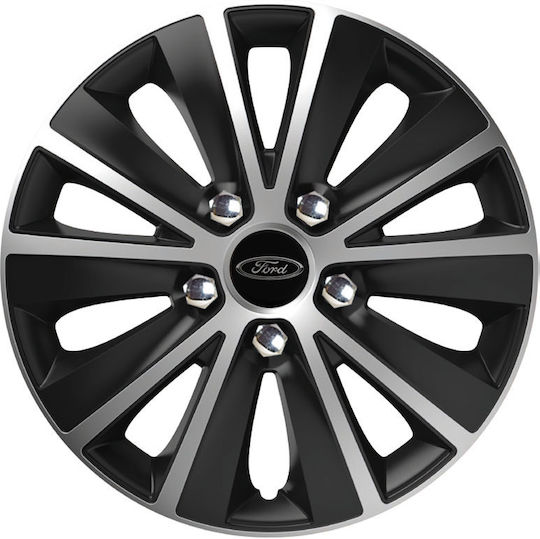Versaco Car Hubcap Set Rapide Nc with Ford Emblem 16" 4pcs Black