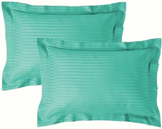 Kotonia Home Σετ Μαξιλαροθήκες με Φάσα Mint Green 50x70εκ.