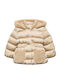 Kids Quilted Jacket with Hood Beige