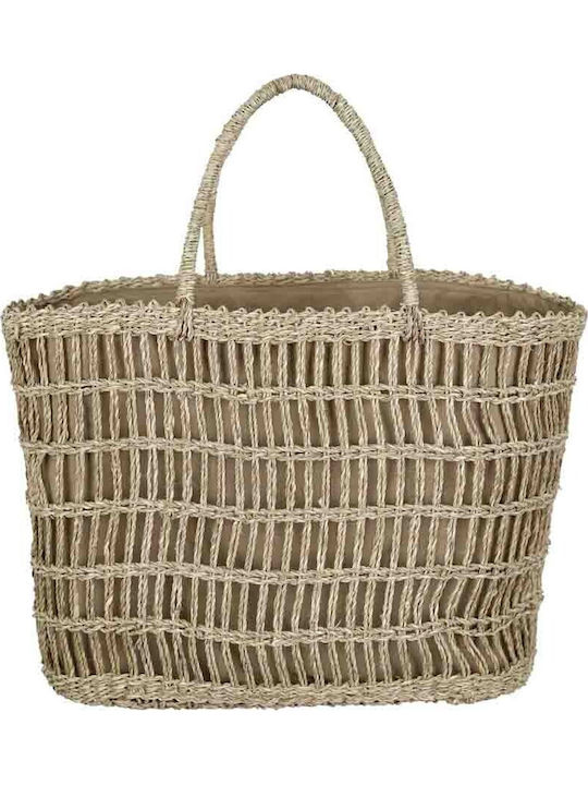 Aquablue Korbweide Strandtasche Wasserfest Hellbeige
