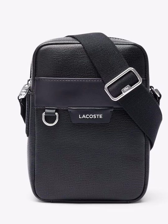 Lacoste Leder Herrentasche Sling Schwarz