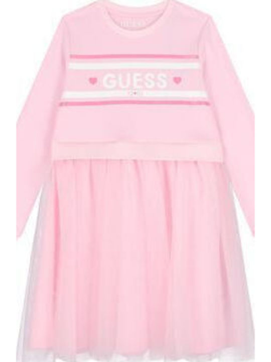 Guess Children's Dress Long Sleeve Tulle Pink