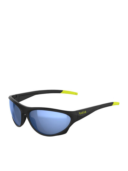Bolle Unisex Ochelari de soare cu Negru Cadru și Albastru Polarized Oglindă Lentilă BS135005
