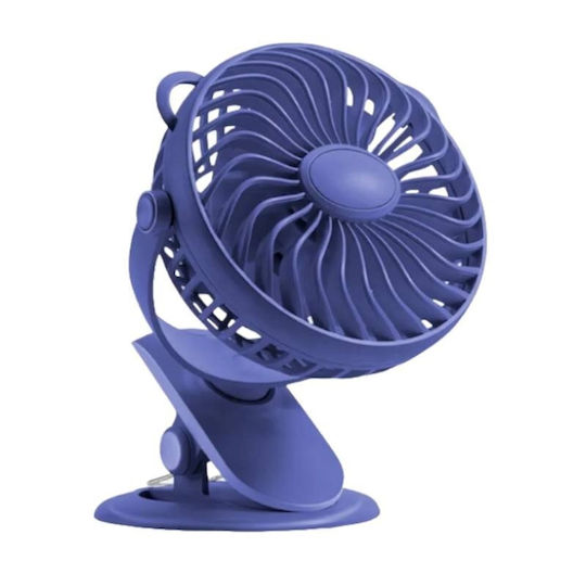 Yesplus Ys-1605 Wiederaufladbarer Tischventilator Mit Klammer 360 Rotierender Lila