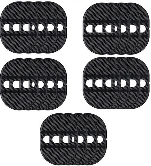Car Door Lock Protective Sticker Black 5 Pieces