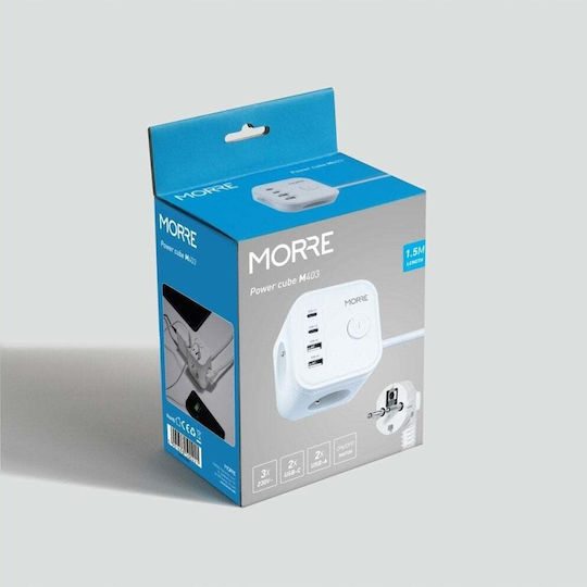 Tiross Πολύπριζο με USB-A και Καλώδιο 1.5m