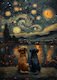 Olympus Diamond Painting "Dogs on a Starry Night" Mosaic "Puppies Watching a Starry Sky" 40x30