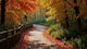 Olympus Diamond Painting "Road Trees Autumn Magical Landscape" Mosaic "Road Trees Autumn Magical Landscape" 40x30