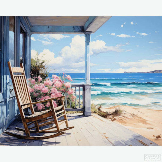 Olympus Diamond Painting "Peace Mind Terrace By Sea" Mosaic "Peaceful Mind Terrace By the Sea" 50x40