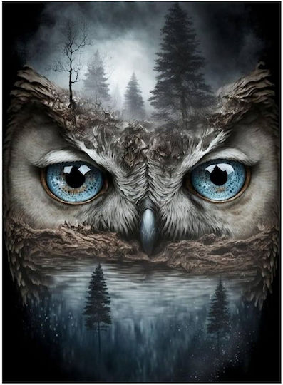 Olympus Diamond Painting "Owl Embedded in a Forest Landscape" Mosaic "Owl Embedded in a Forest Landscape" 50x40