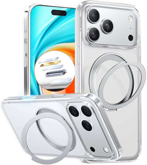 Torras Ostand Pro Umschlag Rückseite Silikon Transparent (iPhone 17 Pro Max)