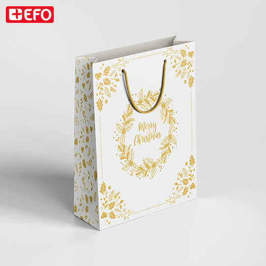 +Efo Χριστουγεννιάτικη Τσάντα για Δώρο Λευκή 18x22εκ.