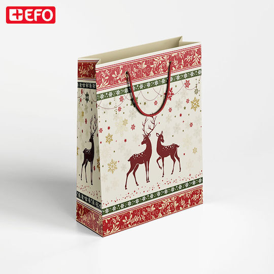 +Efo Crăciunească Geantă pentru Cadou Ecru 23x32cm.