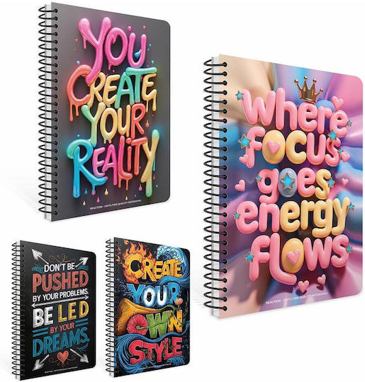 Uni Pap Spiral Notebook Ruled B5 2 Subjects 1pcs (Μiscellaneous Designs)