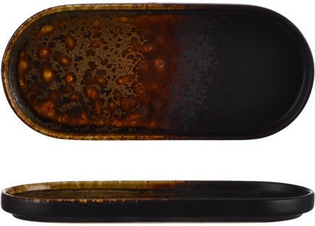 Servierplatte Oval aus Porzellan Braun 1Stück