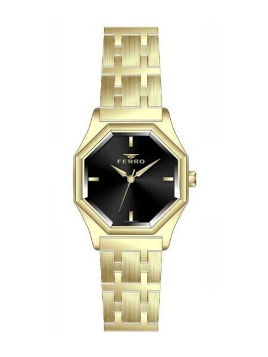 Ferro Women's Watch Battery with Gold Metal Str...