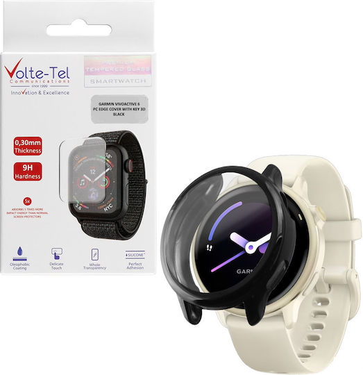 Volte-Tel Edge Cover With Key Tempered Glass for the Garmin Vivoactive 6 1pcs