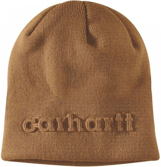Beanie Beanie with Rib Knit in Brown color