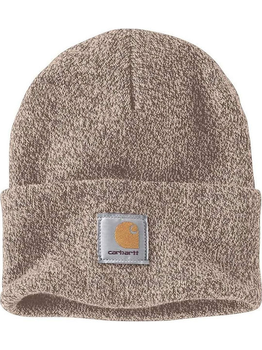 Beanie Beanie with Rib Knit in Brown color