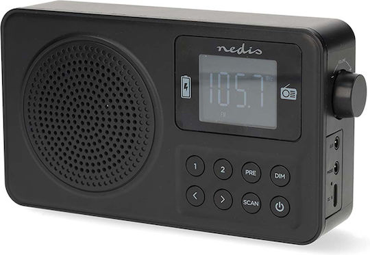 Nedis RDFM2225BK Φορητό Ραδιόφωνο Επαναφορτιζόμενο με Bluetooth και USB Μαύρο