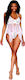 Dreamgirl-σέξι Σετ Λευκό Babydoll G-string
