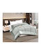 Silk Fashion Duvet Cover Queen 220x240cm Blue Silver 240 GSMGsm