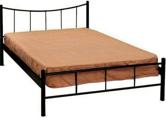Χαμογελο Κρεβάτι Διπλό για Στρώμα 140x190cm Μαύρο Χαμογελο Κρεβάτι Διπλό για Στρώμα 140x190cm Μαύρο