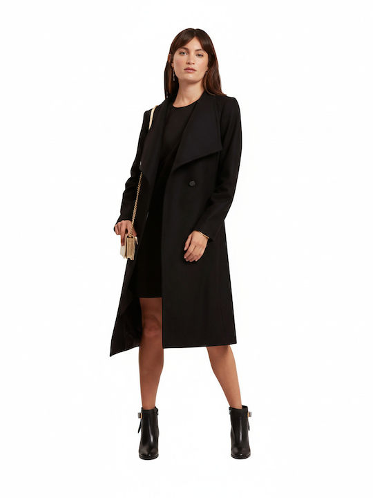 Ted Baker Rose Wool Women's Black Coat with Belt